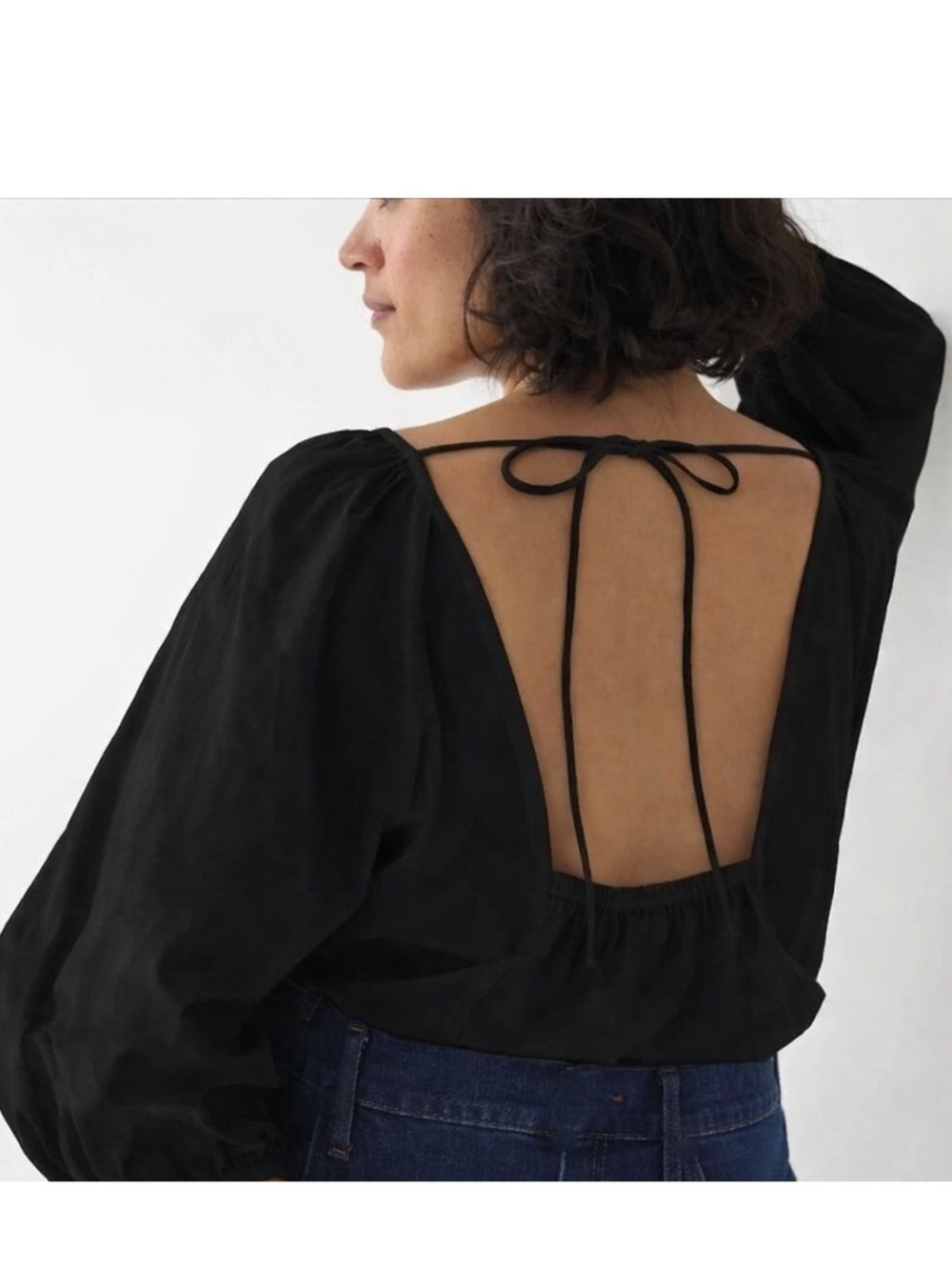 J.Crew Tie-Back Top in Stretch Organic Cotton Poplin Size 4 Work Career Casual